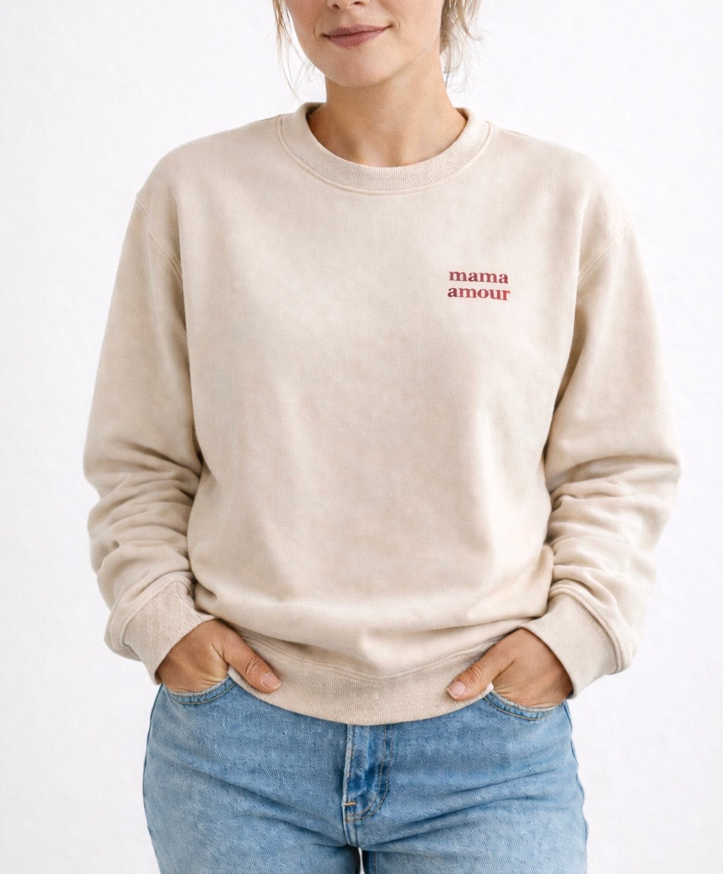 Oversize Mama Pullover mit „Mama Amour“-Schriftzug