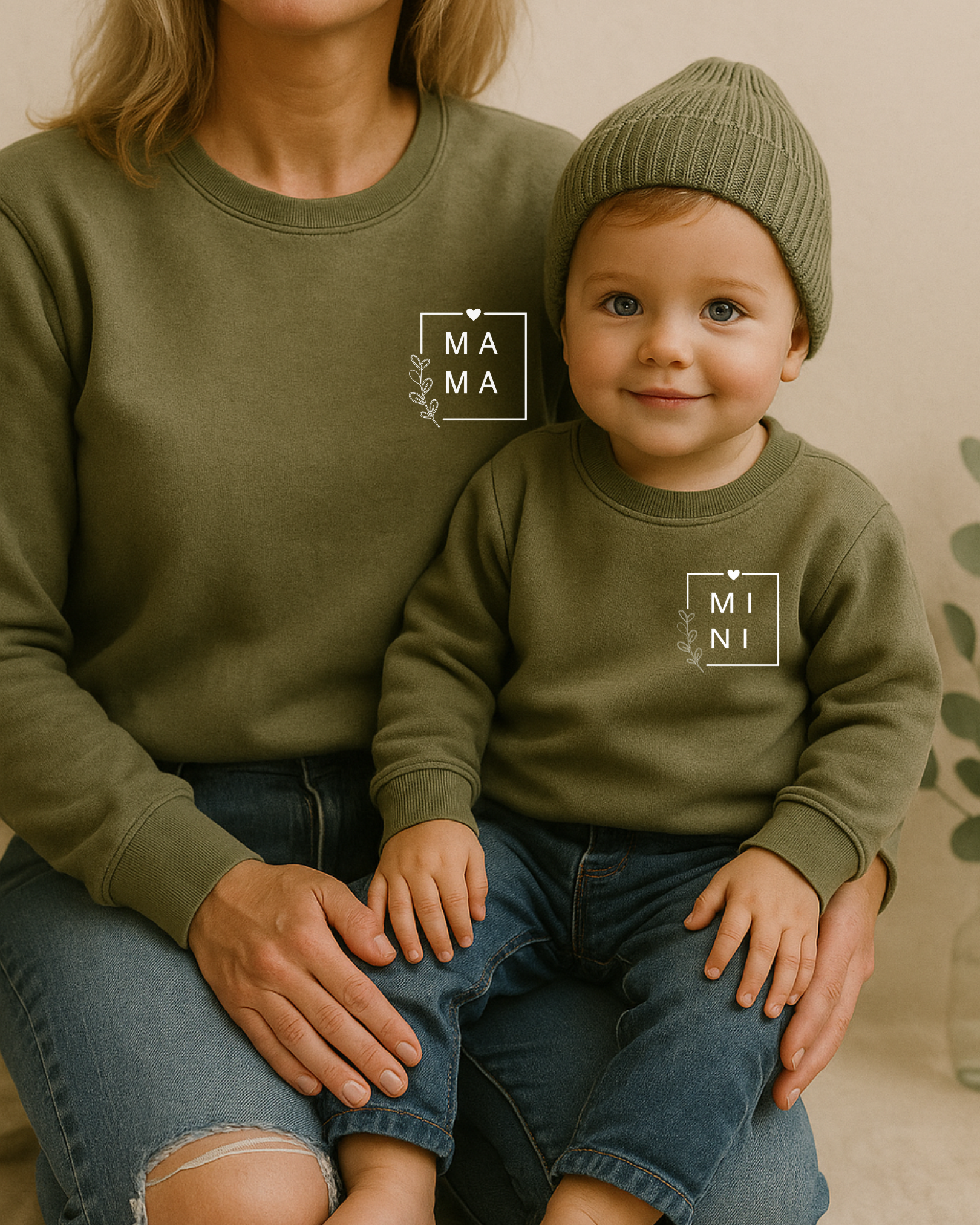 Kinder Oversize Pullover mit „Mini“-Print auf der Brust