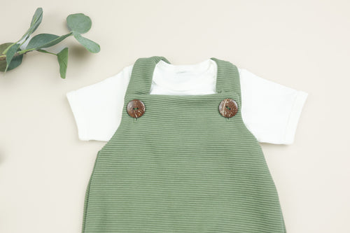 Rib-Jersey Stoff in Olive für Baby Latzhose
