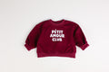 Mitwachsender Baby Oversize Sweater in Dunkelrot mit Petite Amour Club Print von VOODULU
