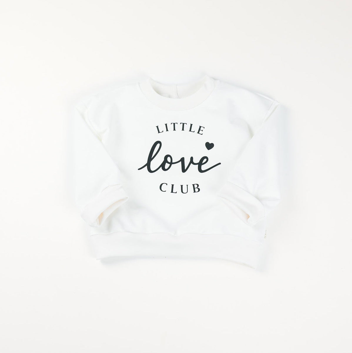 Mitwachsendes Baby Oversize Sweatshirt Ecru mit "little love Club" Print von VOODULU