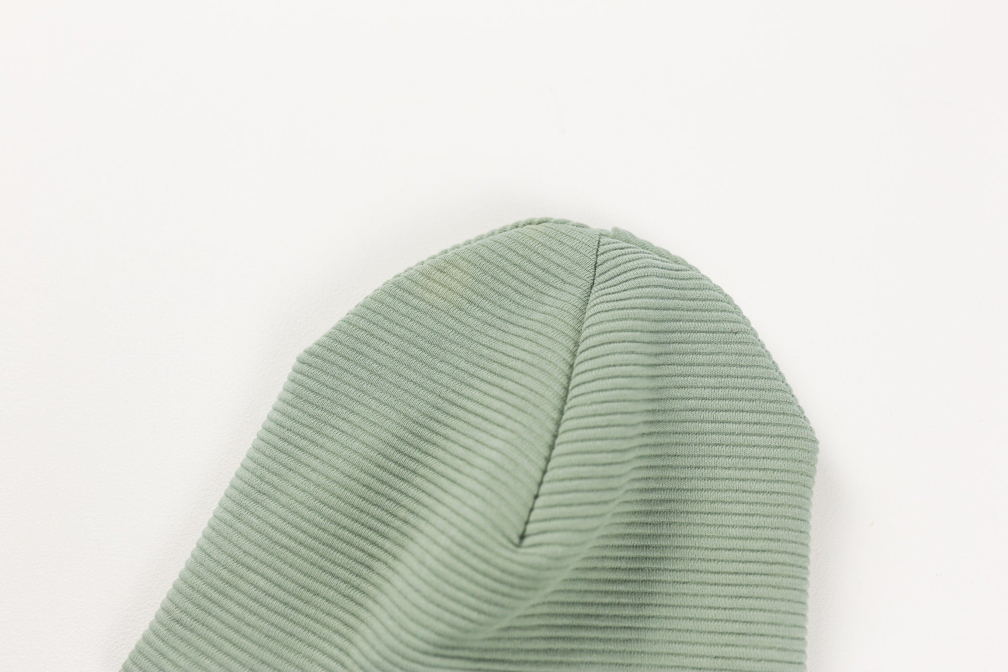 Rib-Jersey Stoff in Salbei für Baby Mütze
