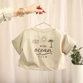 Oversize T-Shirt „Mini Ocean Club“ – Beige