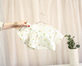 Zweiteiliges Zitronen Set aus Rib-Jersey mit T-Shirt und Shorts für Babys und Kinder