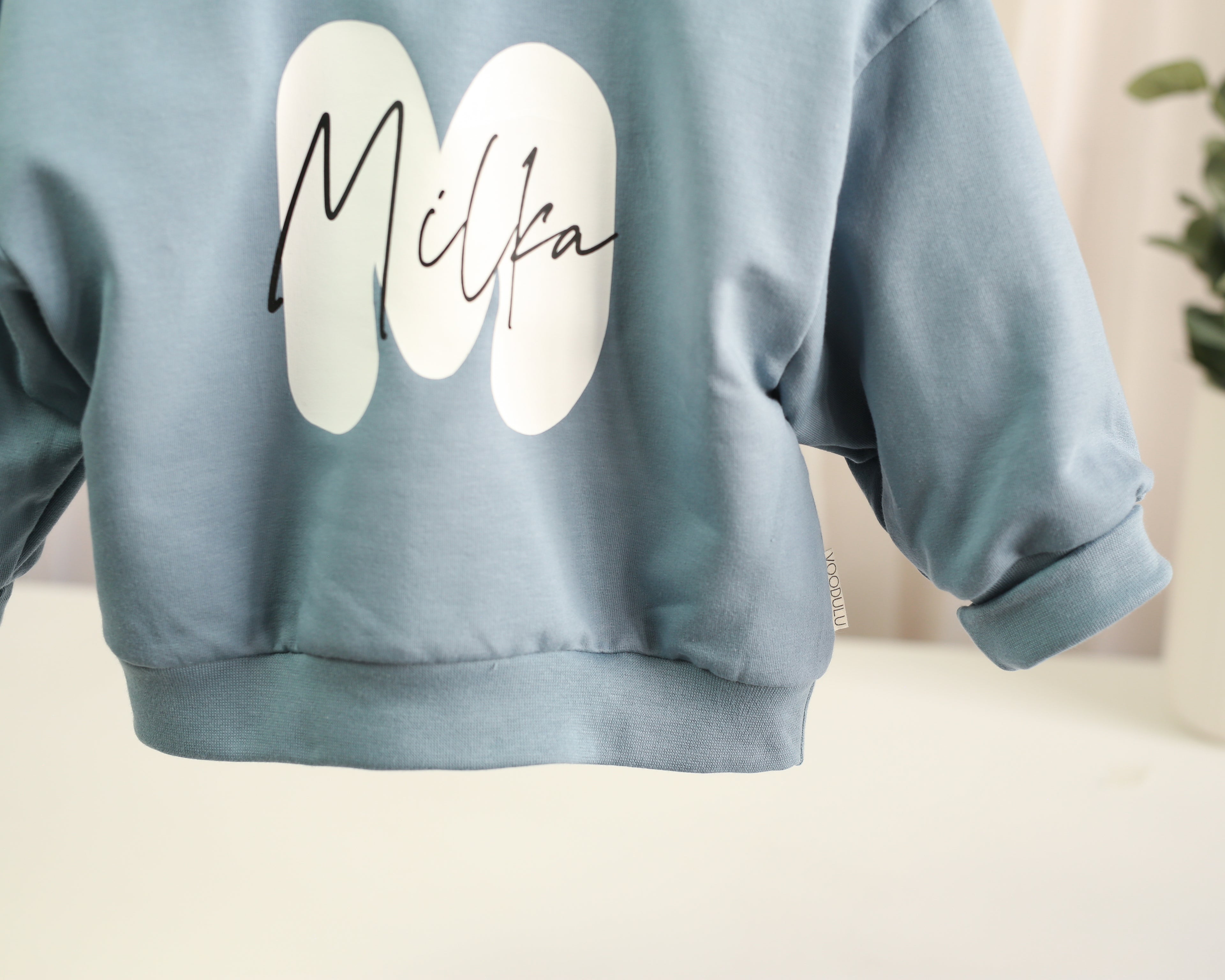 Oversize Pullover personalisiert – Dusty Blue