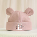 Personalisierte Baby Mütze in Rosa mit Teddyohren von VOODULU