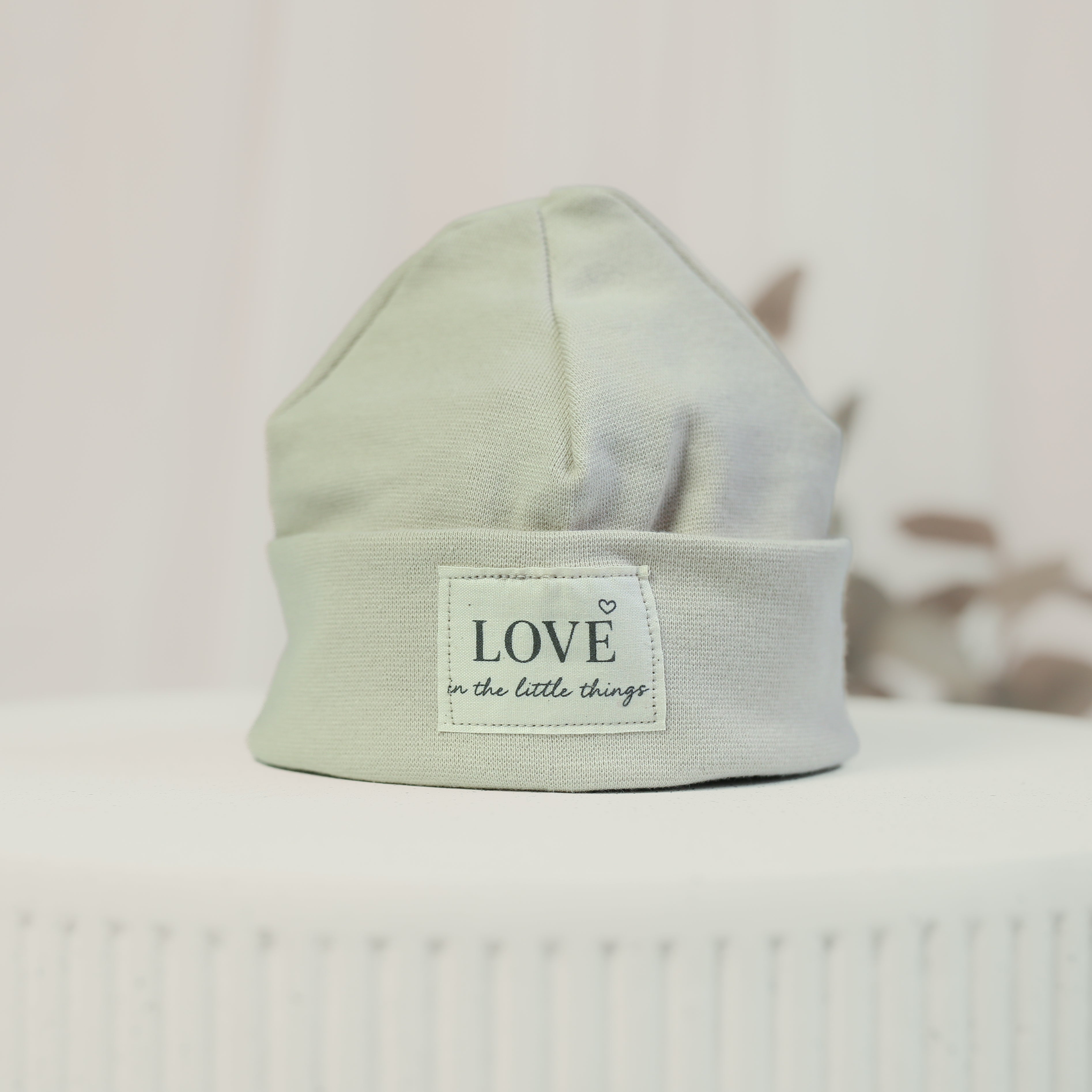 Mütze „love“ beige