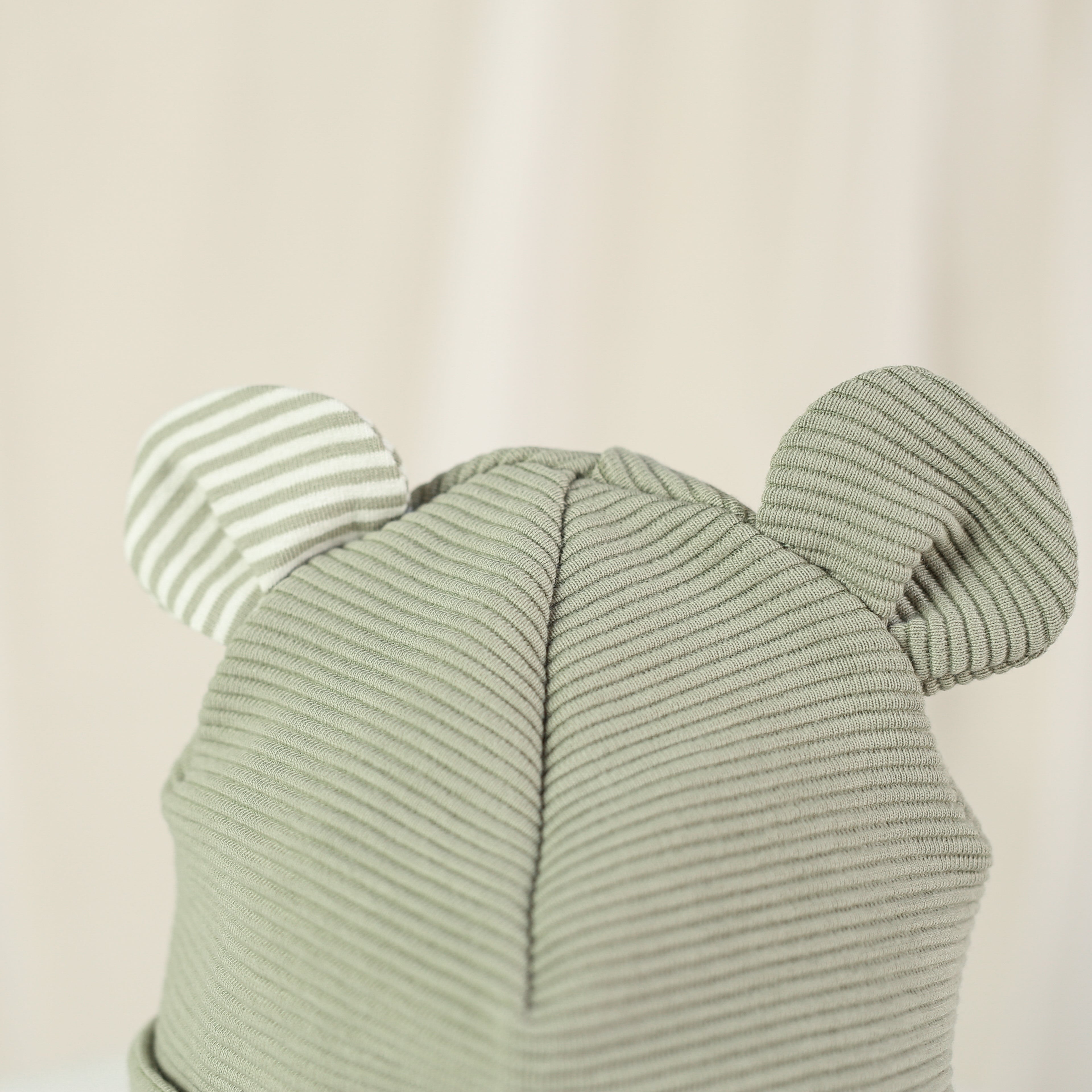 Teddy Mütze "sage stripes"