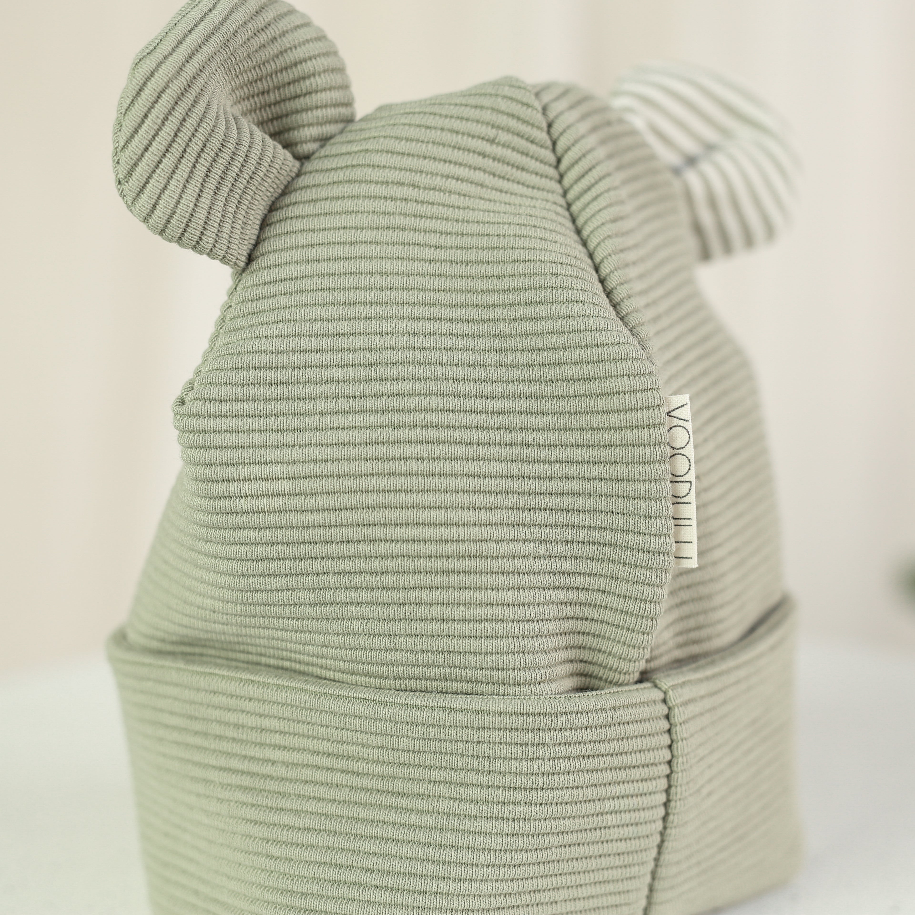 Teddy Mütze "sage stripes"