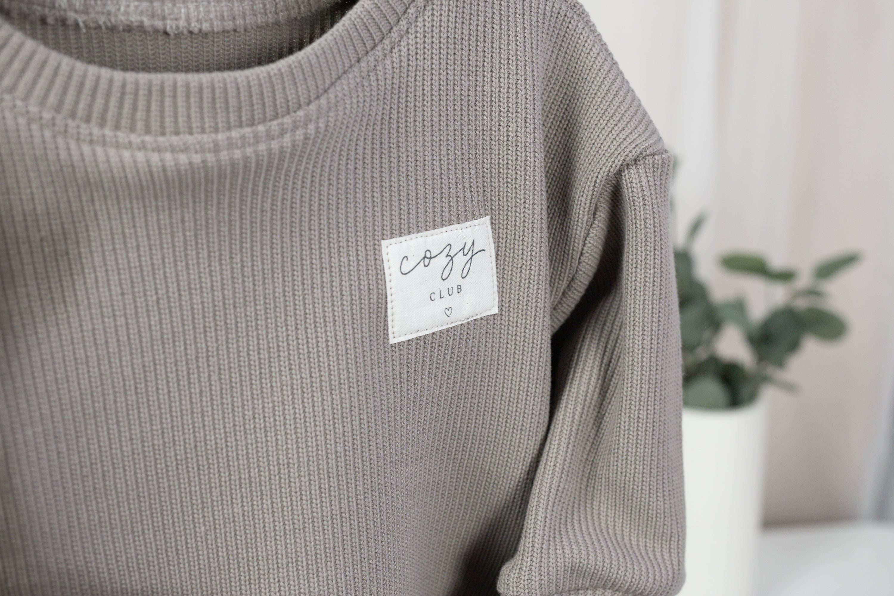 Cozy Stripe Set – Taupe/Orange