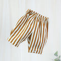 Gestreifte Sweat Barrel Hose in Orange und Ecru für Babys und Kinder mit elastischem Bund
