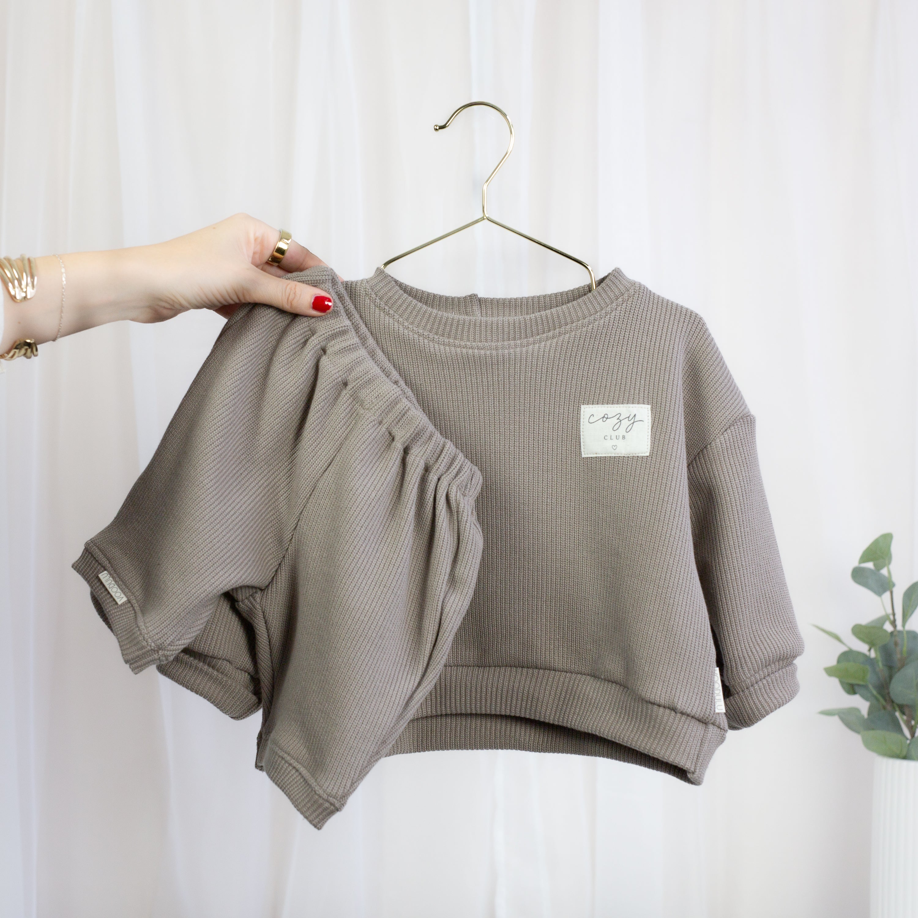 Cozy Club Strick-Set – Taupe
