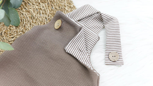 Rib-Jersey Stoff in Braun für Baby Latzhose
